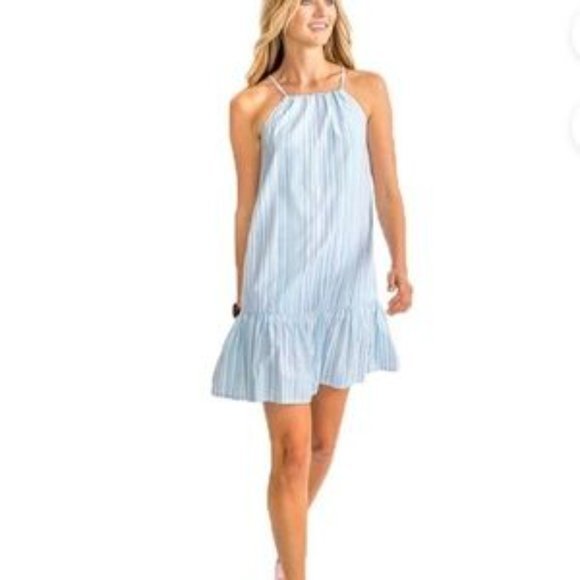 Southern Tide Dresses & Skirts - Southern Tide | Light Blue Vertical Stripe Seersucker Dress NWT